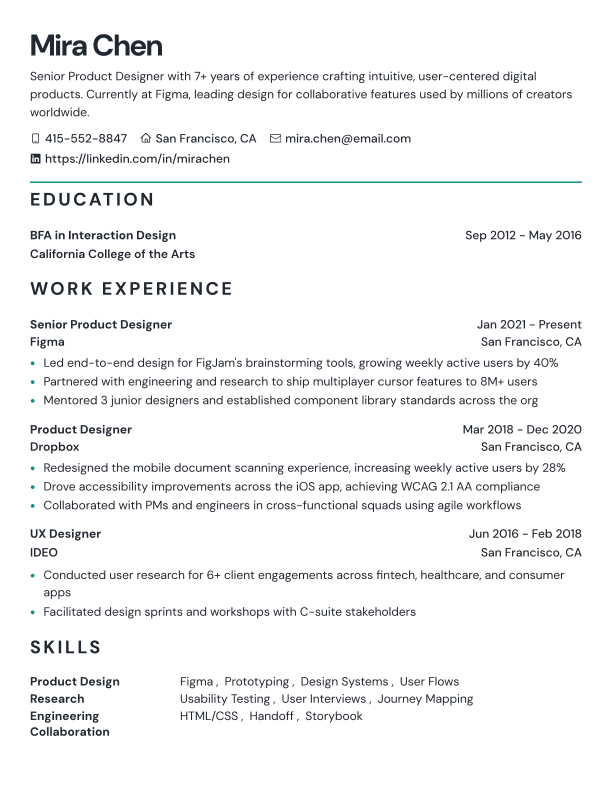 Marker resume template
