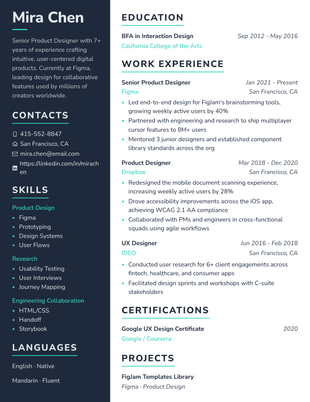 Eclipse resume template